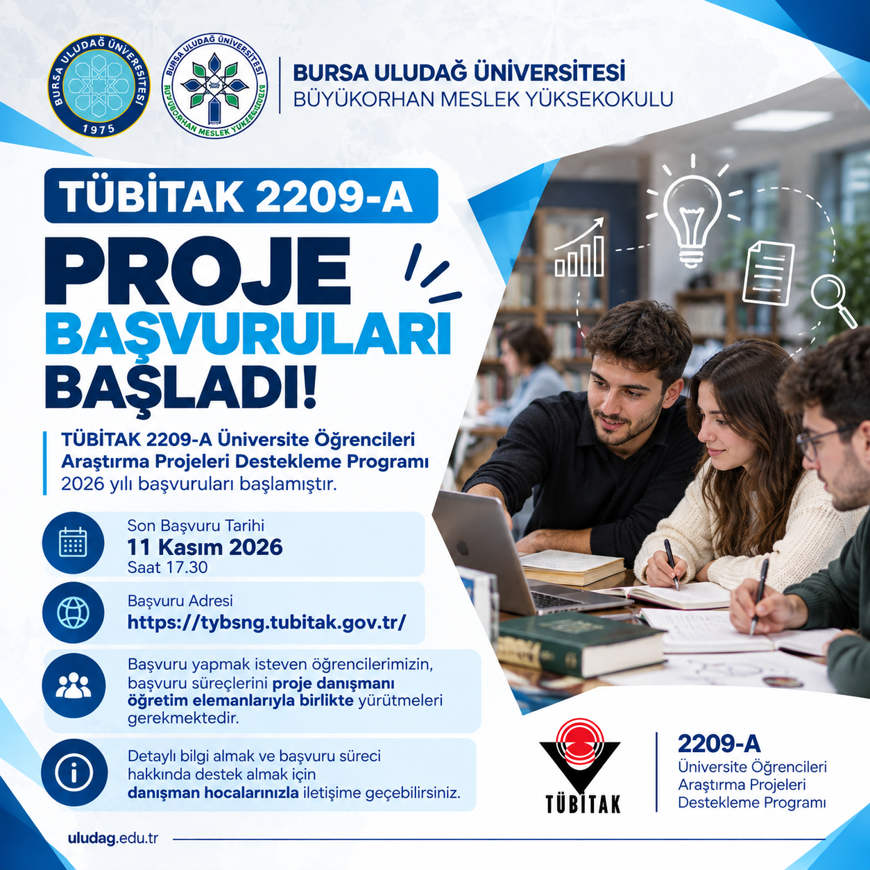 TÜBİTAK 2209-A PROJE BAŞVURULARI BAŞLADI!